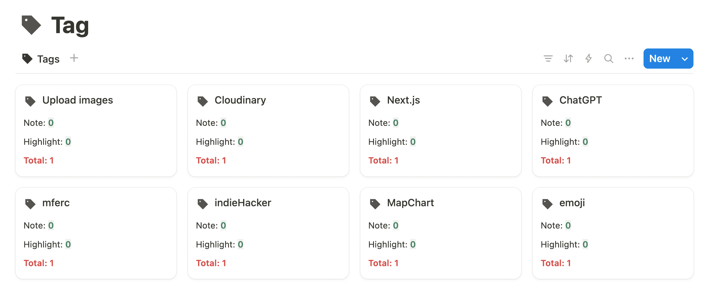 Manage tags for the clipped web page in Notion.